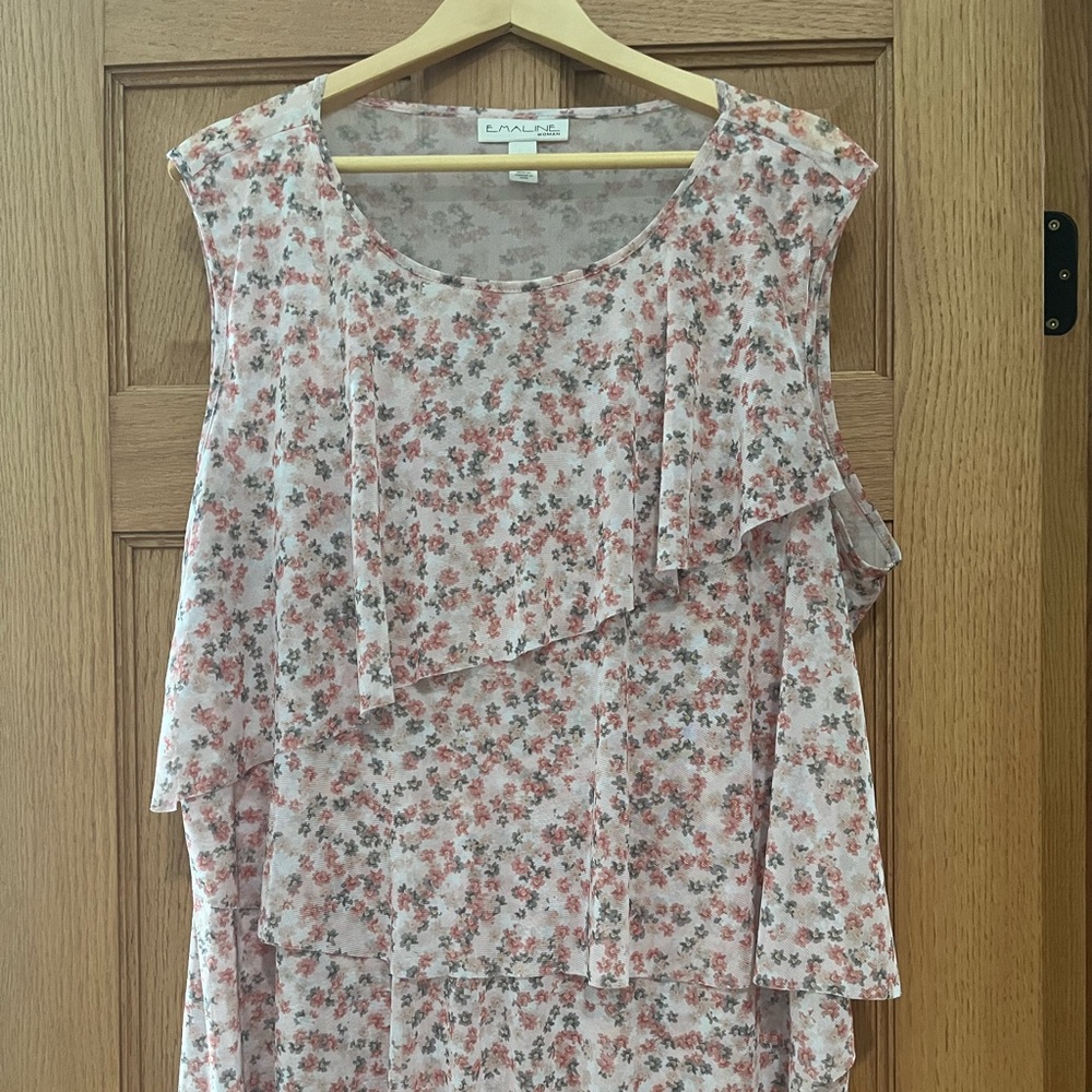 Emaline ruffled tunic length tank top